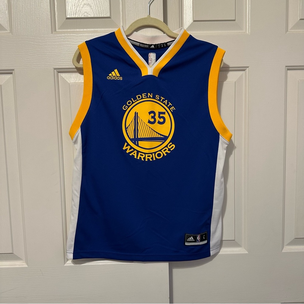Golden State Warriors Adidas Jersey Kevin Durant #35 NBA Youth Large Blue 2016